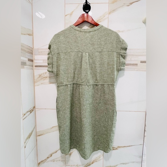 Time and Tru Gray Linen Button-Front Dress | Women’s Medium - Picture 10 of 13